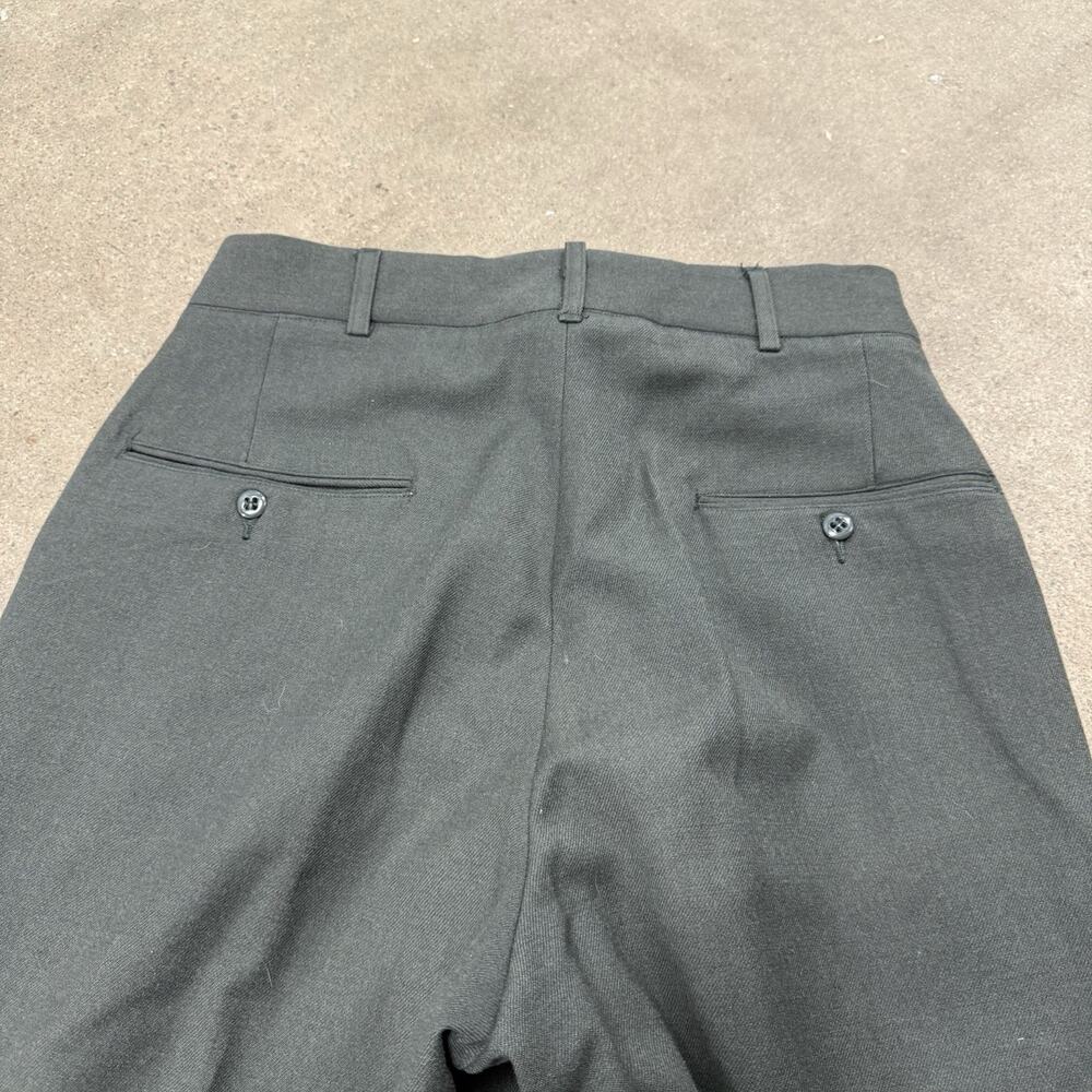 Vintage 80s Military Wool Standard Short Army Straight Green Pants 30x27(31x32) - Picture 4 of 8